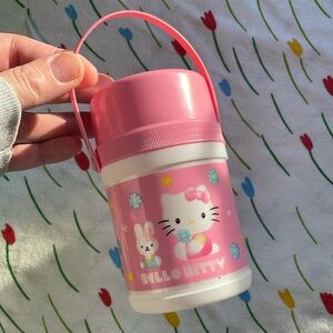 Vintage Sanrio Hello Kitty small plastic drink bottle/ container. 1998